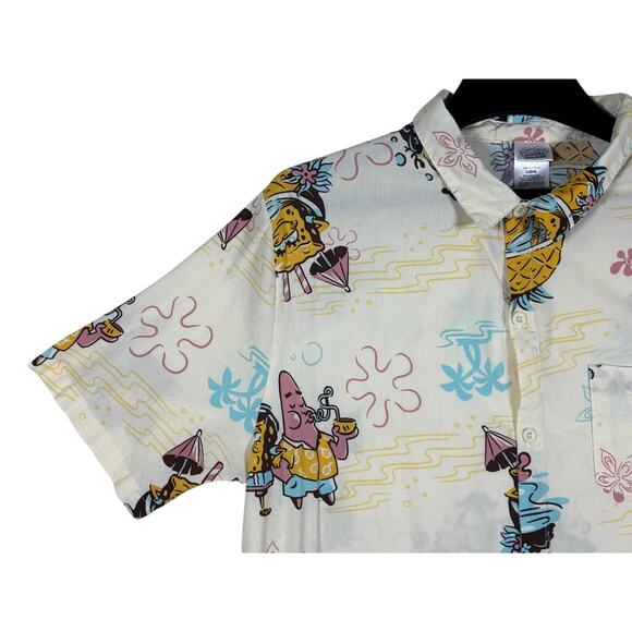SpongeBob SquarePants Nickelodeon Button Up Shirt All Over Print Large - Picture 2 of 11